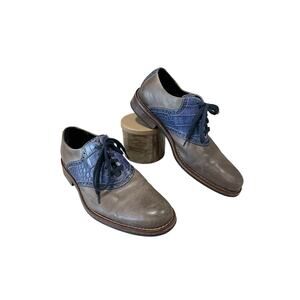 Cole Haan Brown/Blue Leather Saddle Oxford Dress Shoes Men's Size 8M